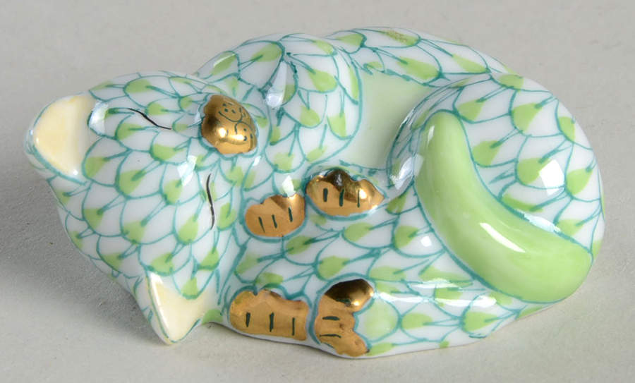 Cats Cat Nap-Key Lime - No Box by Herend-1