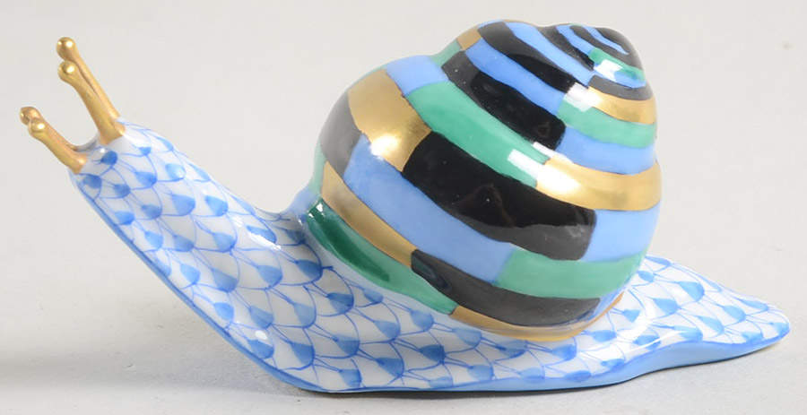 Bugs & Friends Snail-Blue - No Box by Herend-1
