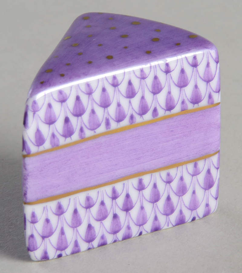 Manmade Objects Slice Of Cake-Lilac - No Box by Herend-1