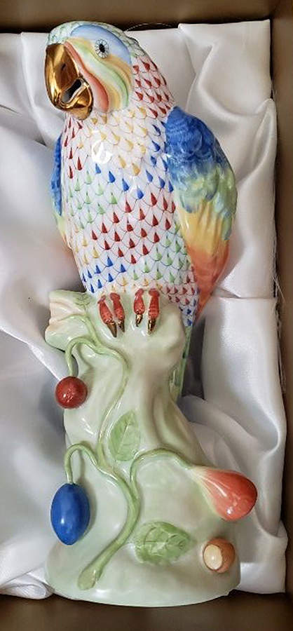 Birds Parrot On Branch-Patchwork/Multicolor - No Box by Herend-1