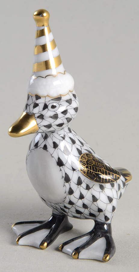 Childrens's Gifts & Toys Party Duckling-Black - No Box by Herend-1