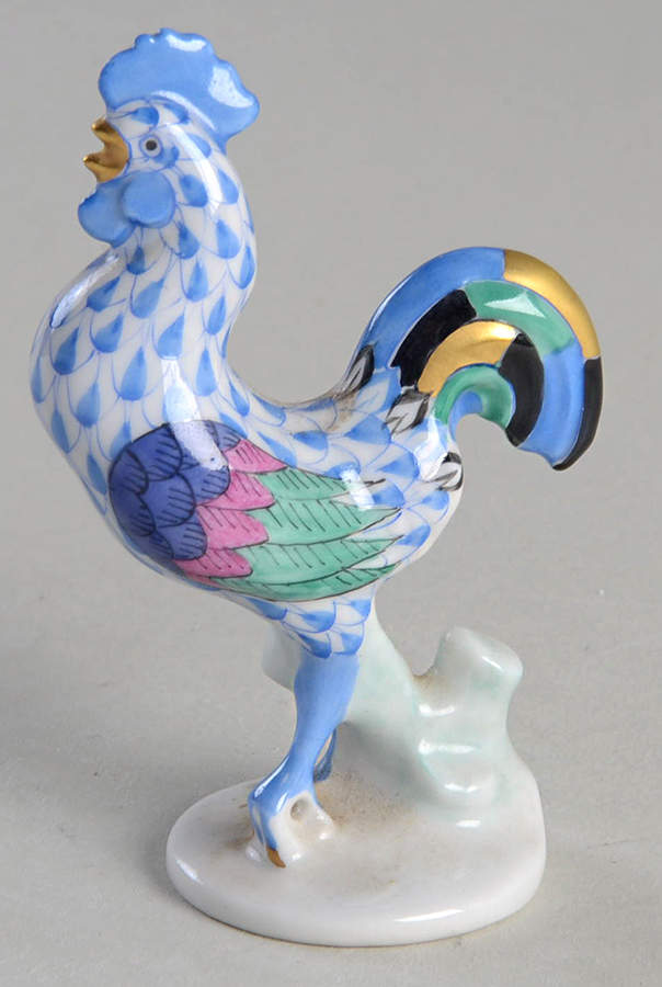 Roosters Rooster-Blue - No Box by Herend-1