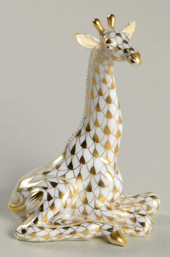 Collector's Guild Figurines Baby Giraffe-1999 Gold - Boxed by Herend-1