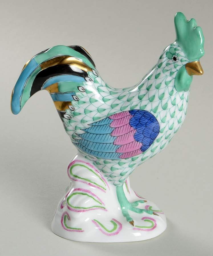 Roosters Rooster-Green - No Box by Herend-1