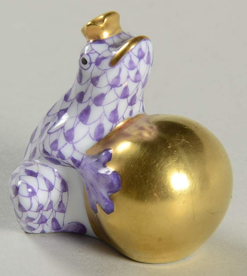 Frogs Frog On Ball-Lilac - No Box by Herend-1