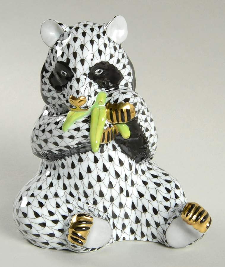Bears Panda-Black/Black Eyes - No Box by Herend-1