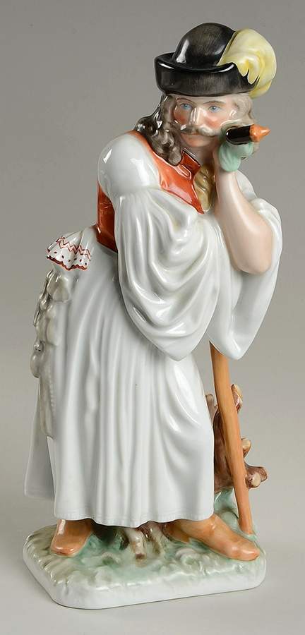 Traditional Hungarian People Mournful Shepherd - No Box by Herend-1
