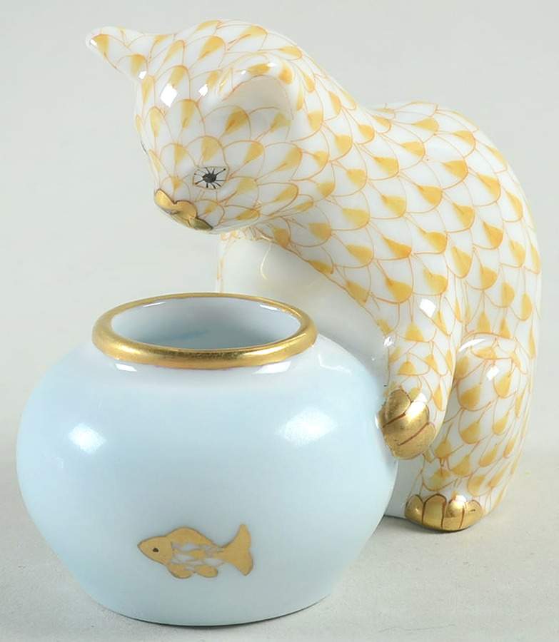 Cats Gone Fishing-Butterscotch - No Box by Herend-1