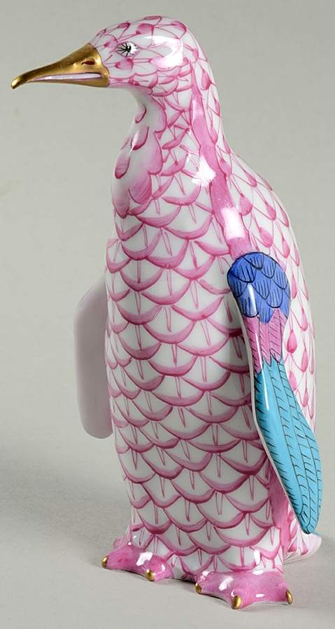 Waterfowl Penguin-Raspberry - No Box by Herend-1