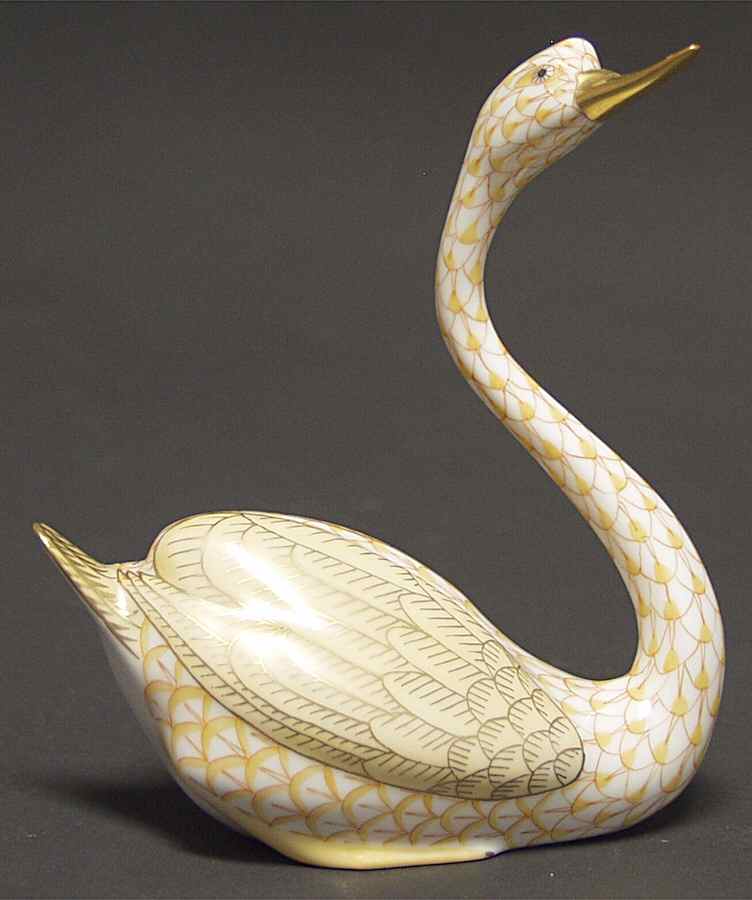 Waterfowl Swan-Butterscotch - No Box by Herend-1