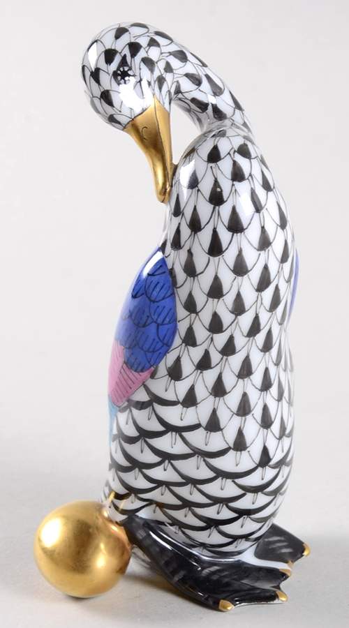 Nursery Rhymes-Fairy Tales Goose W/Golden Egg-Black - No Box by Herend-1