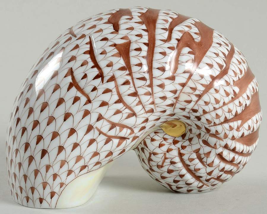 Shells Nautilus Shell-Chocolate - No Box by Herend-1