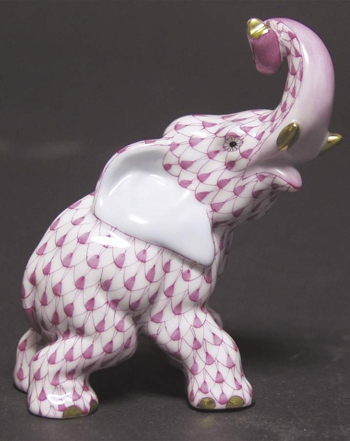 Elephants Joyful Elephant-Raspberry - No Box by Herend-1