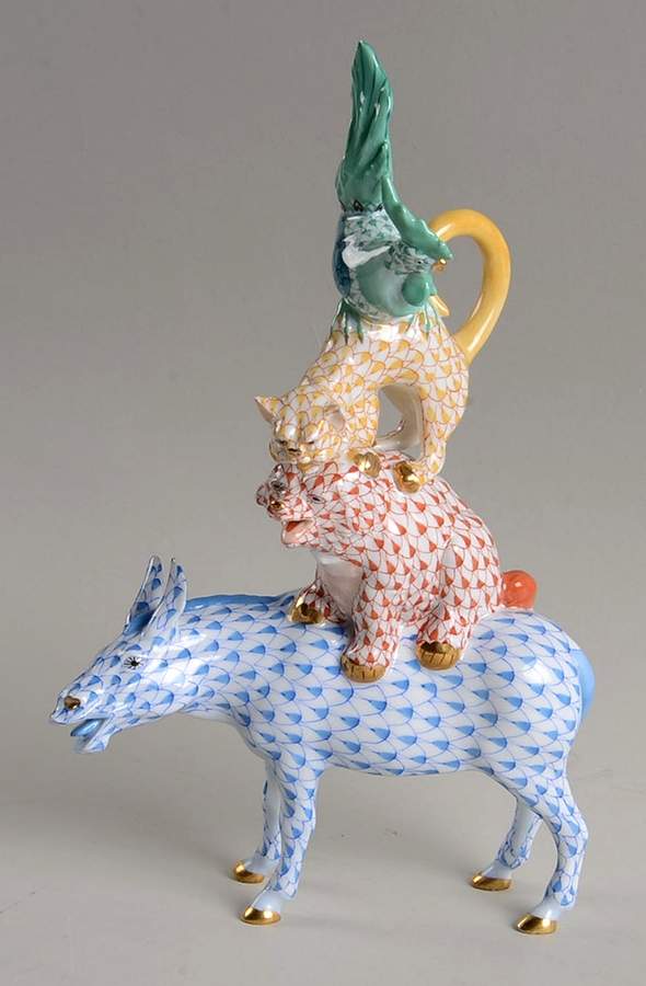 Nursery Rhymes-Fairy Tales Musicians Of Bremen-Blue/Multi - No Box by Herend-1