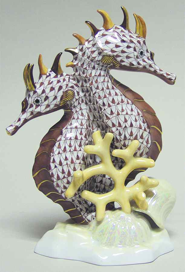 Sea Marine Animals Seahorses-Chocolate - No Box by Herend-1
