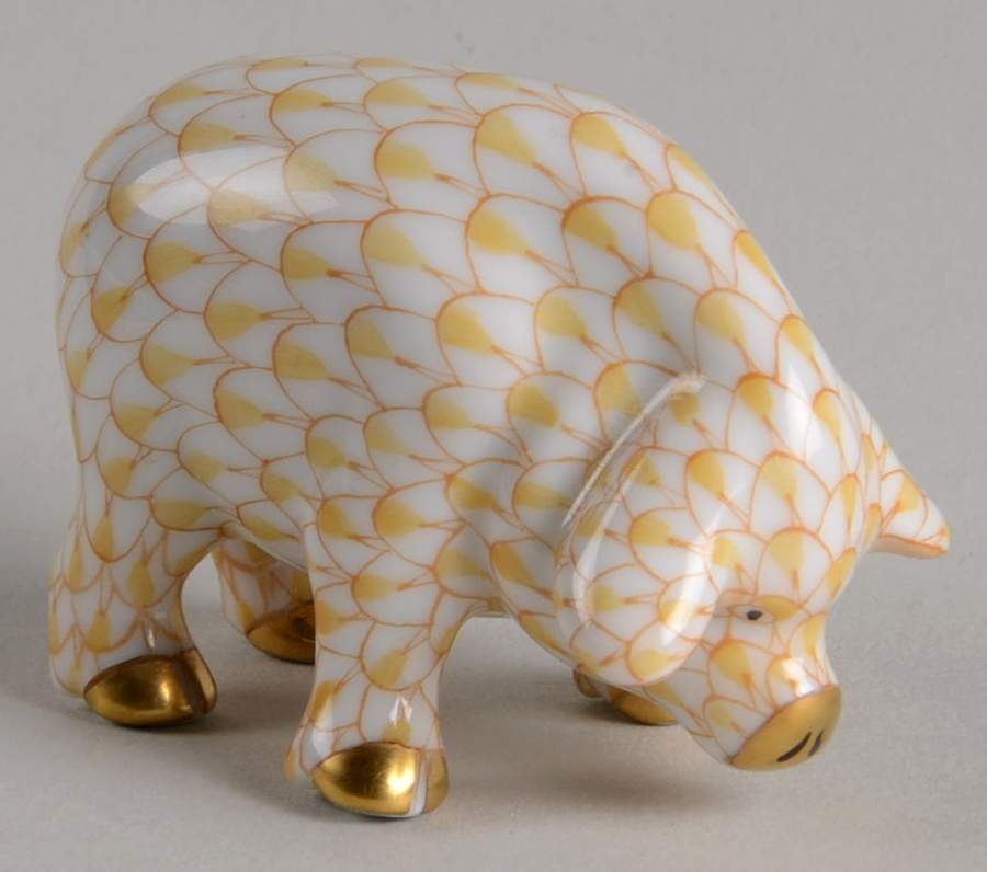 Pigs Miniature Pig-Butterscotch - No Box by Herend-1