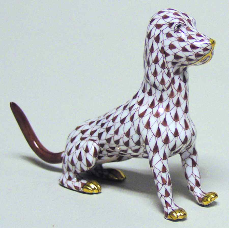 Dogs Baby Hound-Chocolate - No Box by Herend-1