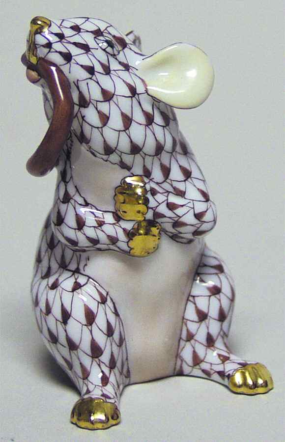 Rodents Mouse Eating Tail-Chocolate - No Box by Herend-1