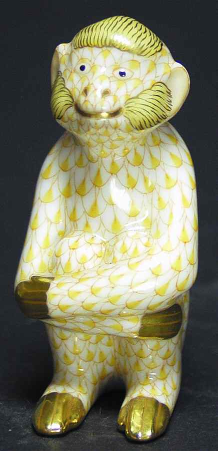 Monkeys Monkey-Arms Folded/Butterscotch - No Box by Herend-1