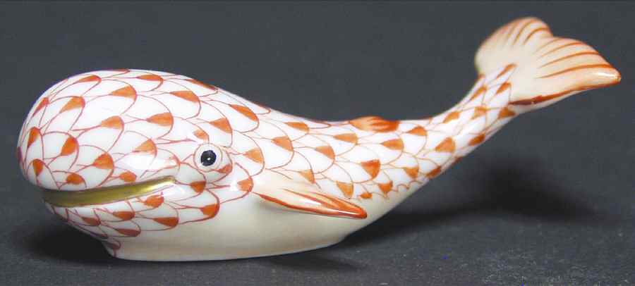 Sea Marine Animals Baby Whale-Rust - No Box by Herend-1