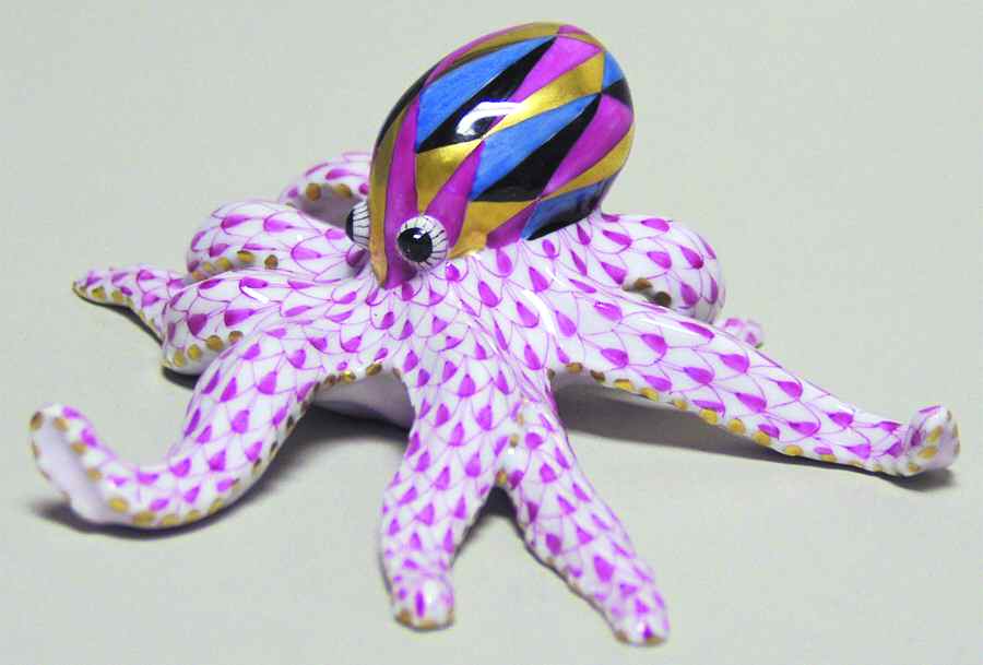 Sea Marine Animals Octopus-Raspberry - No Box by Herend-1