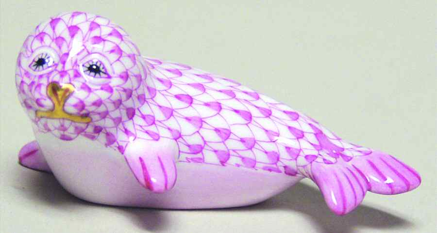Sea Marine Animals Baby Seal-Raspberry - No Box by Herend-1