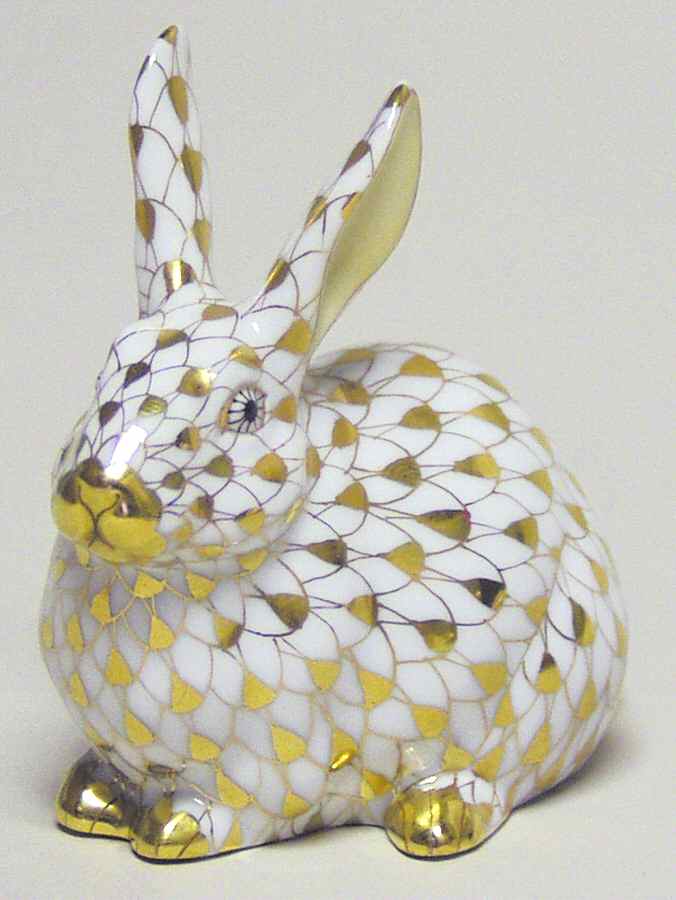 Collector's Guild Figurines Chubby Bunny-2006 Gold - Boxed by Herend-1