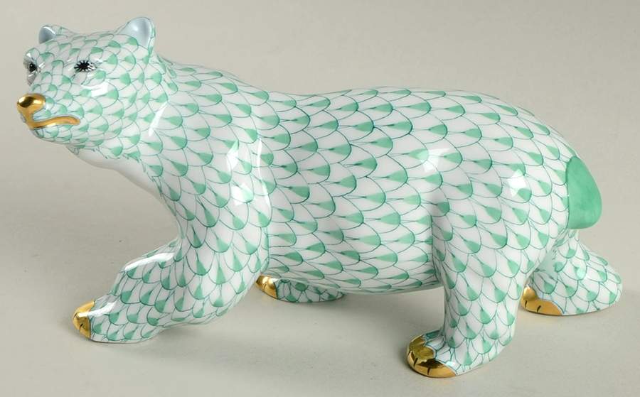 Bears Polar Bear-Green - No Box by Herend-1