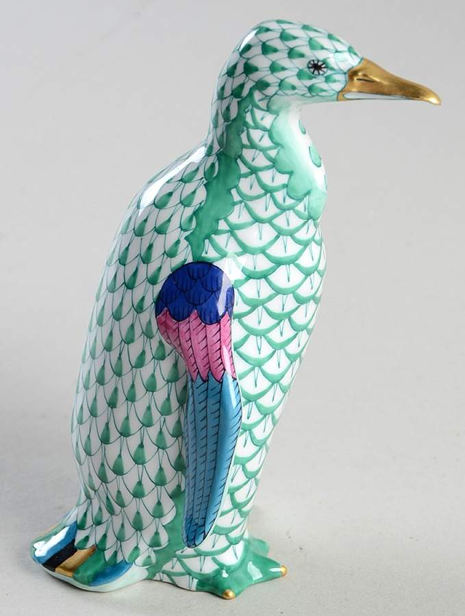 Waterfowl Penguin-Green - No Box 60 by Herend-1