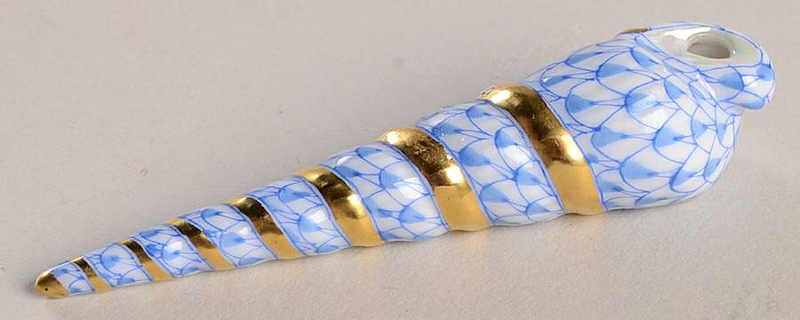 Shells Turritella Shell-Blue - No Box by Herend-1
