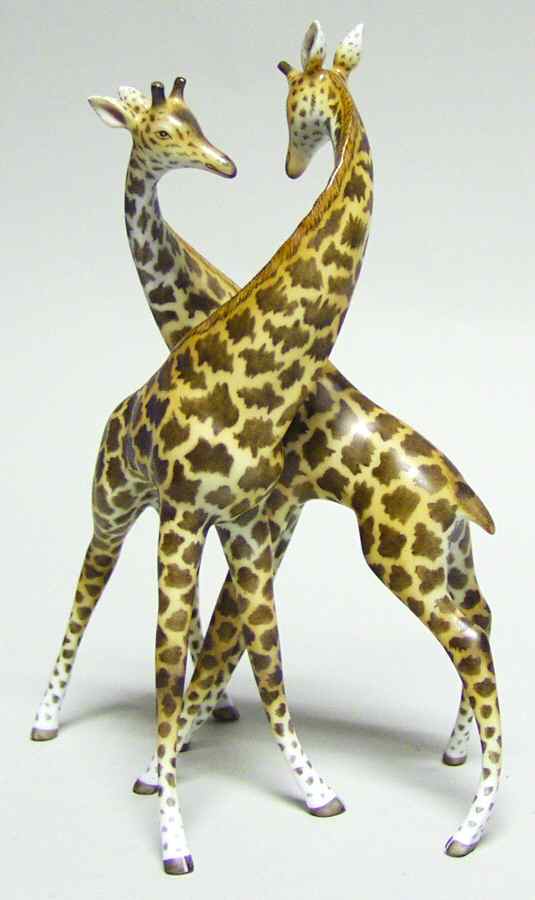 Wild Animals Pair Of Giraffes-Natural - No Box by Herend-1