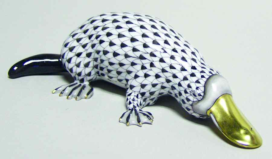 Wild Animals Duckbilled Platypus-Black - No Box by Herend-1