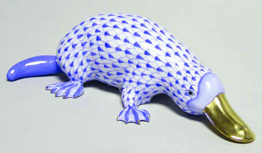 Wild Animals Duckbilled Platypus-Blue - No Box by Herend-1