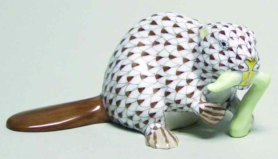 Rodents Beaver-Chocolate - No Box by Herend-1