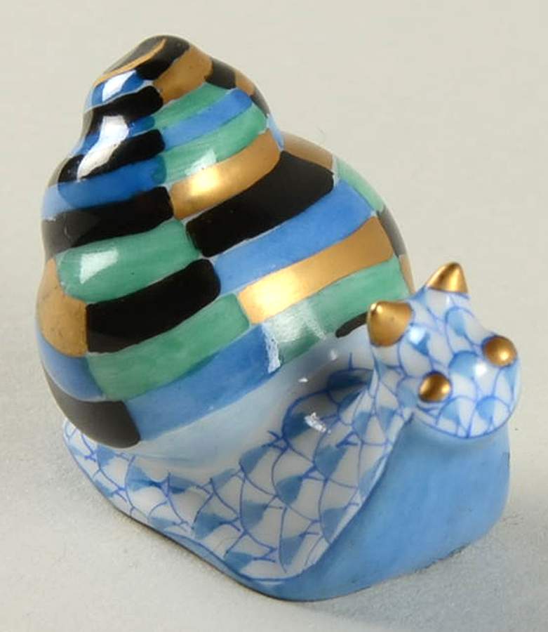 Bugs & Friends Snail-Blue - Boxed by Herend-1