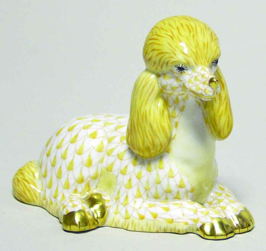Dogs Poodle-Butterscotch - No Box by Herend-1