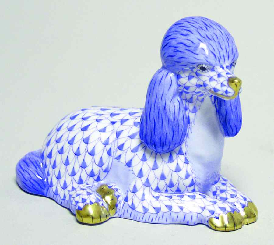Dogs Poodle-Blue - No Box by Herend-1