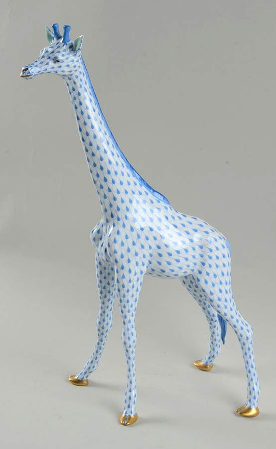 Wild Animals Giraffe-Large/Blue - No Box by Herend-1