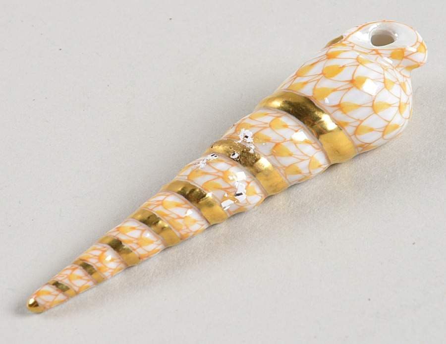 Shells Turritella Shell-Butterscotch - No Box by Herend-1