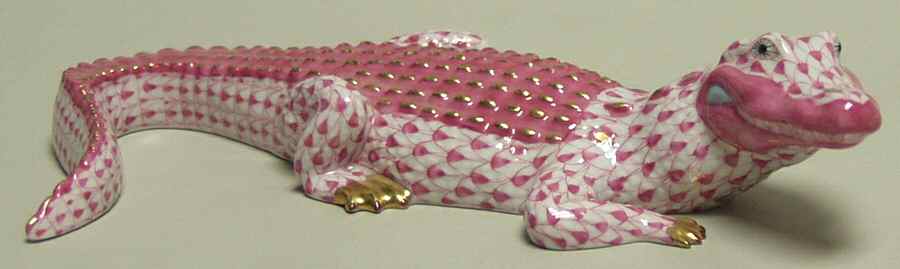 Reptiles-Snakes Alligator-Raspberry - No Box by Herend-1