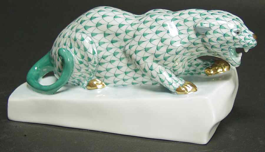 Wild Cats Panther-Green - No Box by Herend-1