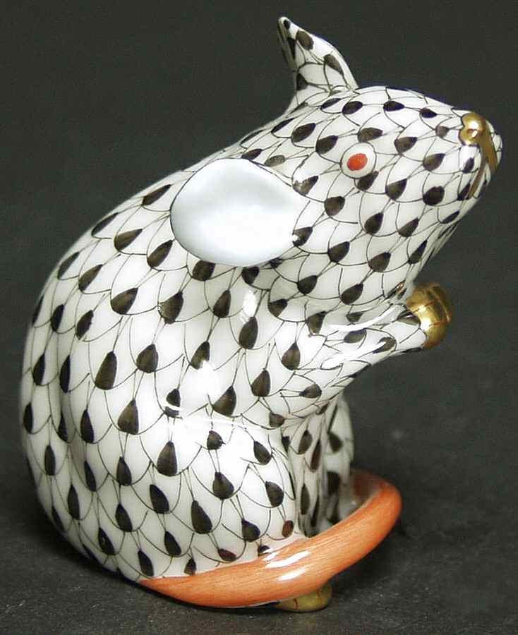 Rodents Mouse-Black/Rust - No Box by Herend-1