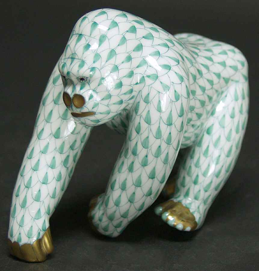Monkeys Gorilla-Green - No Box by Herend-1
