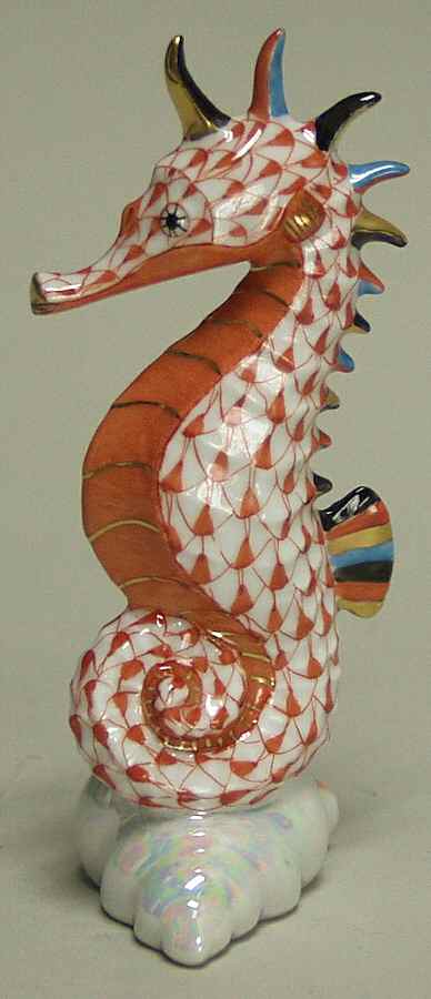 Sea Marine Animals Seahorse-Rust - No Box by Herend-1