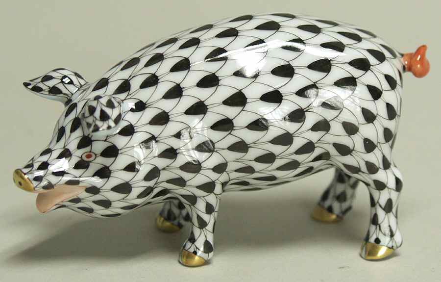 Pigs Pig-Black - No Box by Herend-1