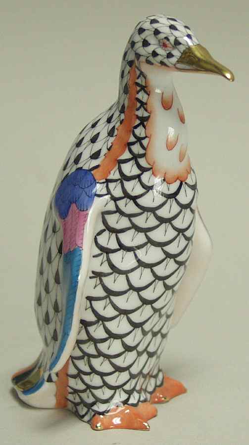 Waterfowl Penguin-Black/Rust - No Box by Herend-1
