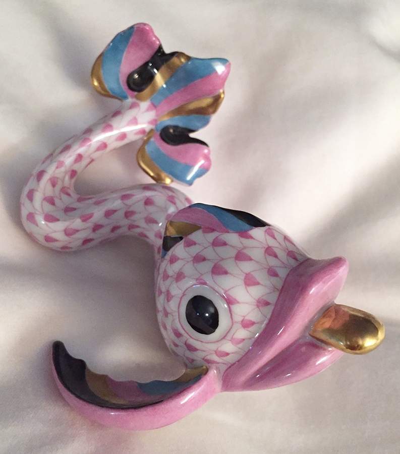 Dolphins Dolphin-Raspberry - No Box by Herend-1