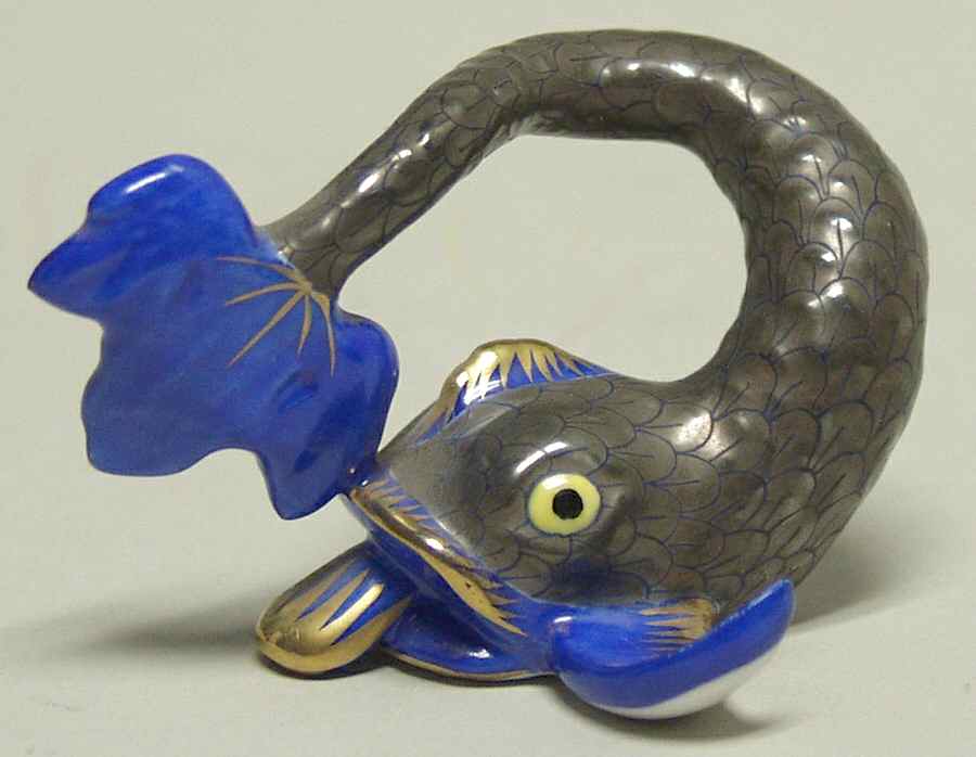 Dolphins Dolphin-Blue - No Box by Herend-1