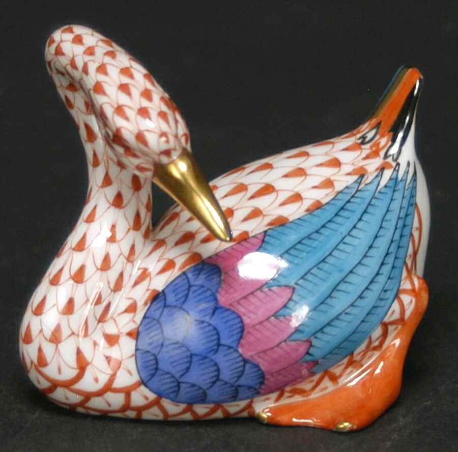 Waterfowl Swan-Rust - No Box by Herend-1