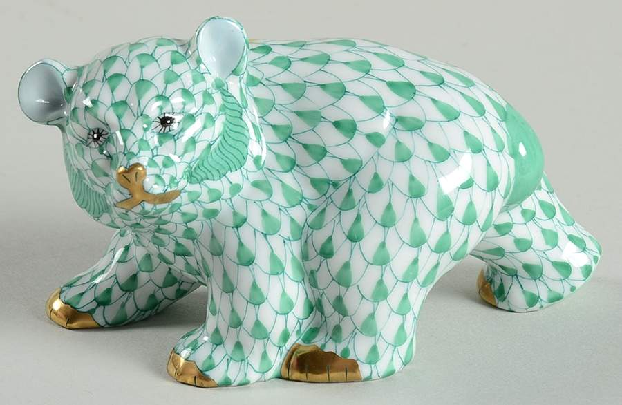 Bears Baby Bear Walking-Green - No Box by Herend-1